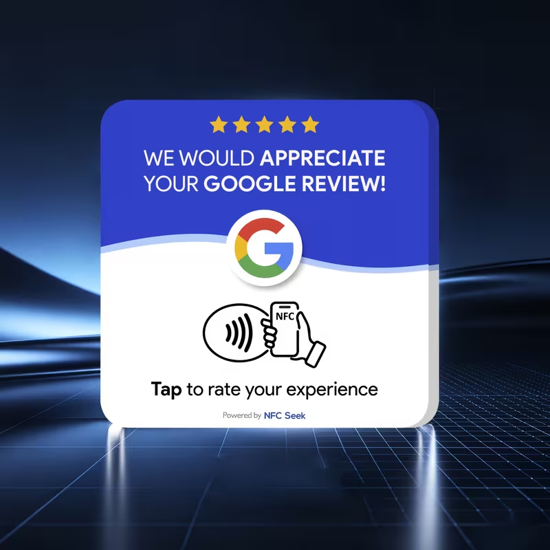 Tarjeta NFC ReviewShield para reseñas de Google